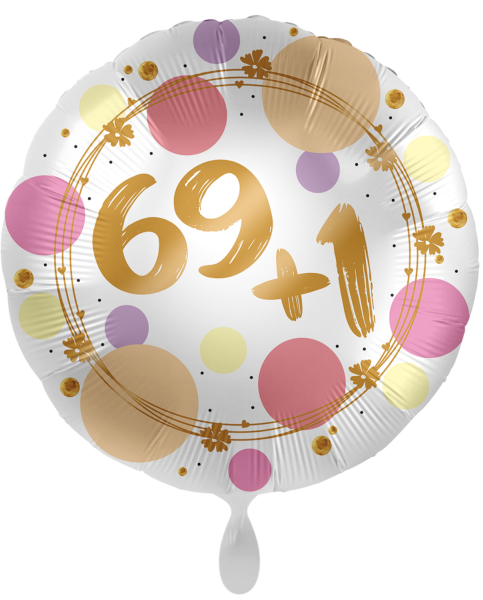 Folienballon - Das Alter ist nur eine Zahl 69+1 - ø 43cm